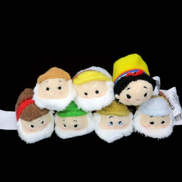 Disney Other - Disney Parks Micro Tiny 2" Tsum Tsum Snow White 7 Dwarfs Cottage Plush Doll Set